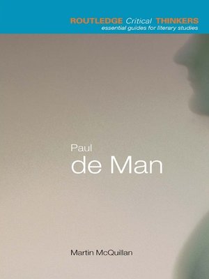 cover image of Paul de Man